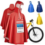 CYCLEHERO Poncho de Pluie Imperméable pour Vélo - Cape de Pluie avec Réflecteurs et Fenêtre de Visibilité - Vêtements de Pluie pour Femme et Homme, Imperméable et Élégant