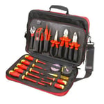 GOLDTOOL 18 Piece Electrician&apos;&apos;s Repair Tool Kit. Includes Utility Knife - Insulation Tape - Long Nose Pliers - Diagonal Pliers - Voltage Tester Pen - Electrical Insulated Screwdriver &amp; More