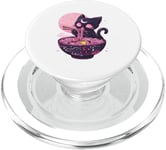 Kawaii Midnight Goth Car Eating Ramen Noodles PopSockets PopGrip for MagSafe