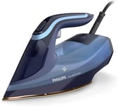 Philips Domestic Appliances Azur 8000 Series Steam Iron - 55 g/min Continuous Steam, 240 g Steam Boost, 3000 W, OptimalTEMP Technology, SteamGlide Elite, Light Blue (DST8020/26)