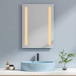 EMKE Miroir de Salle de Bain LED 50 x 70 cm avec lumière Blanche Chaude Miroir Mural