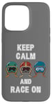 Coque pour iPhone 15 Pro Max Casques rétro vintage, Go Kart Car Racing, Keep Calm & Race On