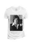 T-Shirt Homme Col V John Travolta Acteur Chanteur Star Cinema Photo Vintage