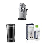 De'Longhi Dedica Style, Traditional Barista Pump Espresso Machine, Silver, Starter Pack