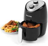 2L Compact Low Wattage 1000W Air Fryer Non-Stick Cooking Rack Adjustable Temp.