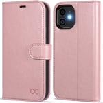 OCASE iPhone 12 Case, iPhone 12 Pro Case PU Leather iPhone 12/12 Pro 5G Wallet Flip Phone Cover with[TPU Inner Shell][RFID Blocking][Card Holder] Compatible For the 6.1 Inch iPhone 12/12 Pro-Pink