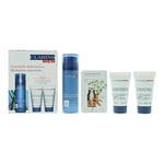 Clarins Hydration Essentials 4 Piece Gift Set: Balm 50ml - Shower Gel  Shampoo 30ml - Face Wash 30ml - Double Eye Serum 0.9ml