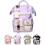 Lätt skolväska Söt estetisk ryggsäck för flickor, barn, ungdom, stor kapacitet pink