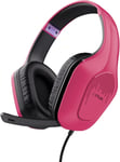 GXT 415P Zirox Casque Gaming Léger avec Transducteurs 50 mm pour PC, Xbox, PS4, PS5, Switch, Mobile, Audio Jack 3.5 mm, Câble de 2 m, Casque Gamer Filaire Over-Ear avec Micro - Rose