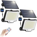 Lafomukea - Lampe Solaire Extérieur avec Détecteur de Mouvement [228LED/3 Modes] Lumière Solaire Extérieure avec Télécommande, Étanchéité IP65 led