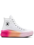 Converse Junior Girls Move Hyper Brights High Tops Trainers - White/Lilac, Light Purple, Size 4 Older