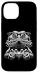 Coque pour iPhone 14 Lunettes Nerdy Dragon Barbu Amusant Gamer