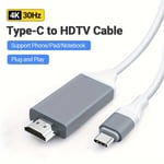 4K HD USB C HD Liitäntäkaapeli Thunderbolt 3 Yhteensopiva MacBookille.