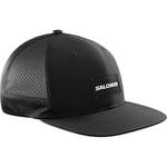 Salomon Trucker Flat Casquette Unisexe, Polyvalent et Confortable, pour la Course à Pied, Randonnée, Running et Marche, Deep Black, S/M