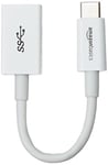 Amazon Basics - Câble adaptateur convertisseur femelle USB-C vers USB-A 3.1 Génération 1 - Vitesse de 625 Mo/s - Certifié USB-IF - Pour ordinateurs portables, tablettes, téléphones - Blanc