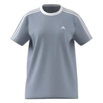 adidas Women's Essentials 3-Stripes Tee, Wonder Blue, S