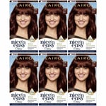 6x Nice n Easy Permanent Hair Dye Natural Dark Burgundy Brown 3.5bg Natural Look