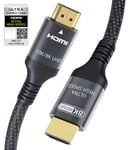 Câble HDMI 2.1 8K 2M, 48Gbps Ultra Haute Vitesse Câble HDMI 4K 144Hz 120Hz 8K 60