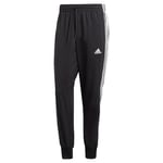 adidas Men's AEROREADY Essentials Tapered Cuff Woven 3-Stripes Pants, Black/White, 4XL