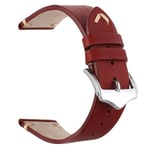 Rött vintage klockarmband av läder Red 18mm