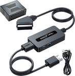 Convertisseur Péritel Vers Hdmi Avec Adaptateur Femelle + Câble - Pr En Charge 4 3 Et 16 9 Commutateur De Sortie Pour N64/Wii/Ps2/Xbox/Dvd/Stb