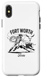 Coque pour iPhone X/XS Rodéo de Fort Worth, Texas, Bull Rider, Steer Wrangler Cowboy