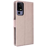 Case for TCL 40R 5G, Card Holder, Dual Tab Video Support, Rose Gold