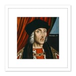 British School Henry VII King Portrait 8X8 Inch Square Wooden Framed Wall Art Print Picture with Mount