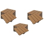 Hobbytech - Dalles de terrasse en plastique composite wpc 30 x 30 cm Dalles clipsables jardin extérieur Plastique x30