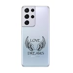 Coque Galaxy S21 ULTRA love dreams ailes noir