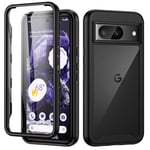 seacosmo for Google Pixel 8 Case (2023), Full Body Shockproof Cover with Built-in Screen Protector Dual-Layer Protective Slim Fit Bumper Phone Case Cover for Google Pixel 8 - Black