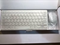 White Wireless MINI Keyboard & Mouse for LG 65LM6200 LED SMART TV Television