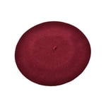 Winter Warm Faux Wool Beret Women Girls French Artist Beanie Hat Cap Red Black Purple Beige Orange Kawaii Flat Top Caps Warmers-Wine Red