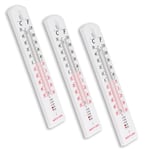 mumbi Lot de 3 thermomètres de jardin analogiques pour intérieur et extérieur, blanc