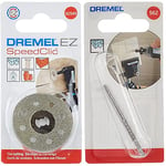 Dremel EZ SpeedClic SC545 Diamond Cutting Wheel, Rotary Tool Accessory & 562 Multi Purpose Spiral Cutting Bit, Rotary Tool Accessory with 3.2 mm Cutting Diameter for Cutting Wall Tiles