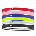 6 X NIKE HAIRBANDS YOUTH SIZE MULTI COLOUR PACK