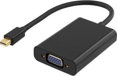 DELTACO – Sovitin Mini DisplayPort - VGA, ääniulostulo, Full HD 60Hz (DP-VGA13)