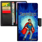 Coque Samsung A7 2018 portefeuille porte cartes super geek humoristique console SM-A750FN/DS jeux video mobile humour texte galaxy