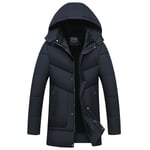 Doudoune Homme De Marque Mi-Longue À Capuche Plus De Velours Manteau Homme Épaississant Parka Homme En Coton -Zs306846