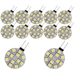 12PCS G4 Lights Ampoules led Base de Broche LatéRale Ronde G4 5050 12SMD led rv Light Home Reading Light, Blanc