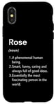 Coque pour iPhone X/XS Rose Définition du nom Dictionnaire amusant