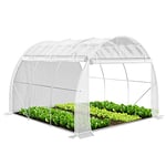 VOUNOT Serre de Jardin Tunnel 300x300x200cm en Acier Galvanisé PE Haute densité 140 g/m² 9m2 Anti-UV avec Zip Enroulables Idéale pour Toutes Saisons