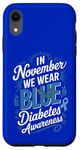 Coque pour iPhone XR En novembre, nous portons le joli bleu papillon de sensibilisation au diabète