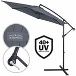 Kingsleeve - Parasol de jardin extérieur en aluminium Parasol déporté inclinable Ø330cm avec manivelle Protection uv Anthracite