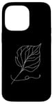 iPhone 14 Pro Max One Line Art Drawing Lilac Leaf Case