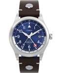 Timex Waterbury Gmt X Pan Am Mens Brown Watch TW2W97300 Leather (archived) - One Size