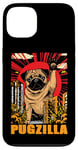 Coque pour iPhone 13 Retro Pug Pugzilla Funny Dog Lover Japanese Movie Poster