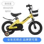 cuzona Children's bicycle bicycle bicycle 3-6-7-10 year old baby 12/14/16 inch male and female children stroller-14 inch_Magnesium alloy spoke wheel [Premium Yellow] package