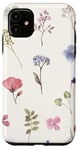 Coque pour iPhone 11 Beige Esthétique Fleur Sauvage Floral Minimal Fleur Boho