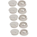 Plastic Round Grommet Wire Cable Hole Covers Grayish White 53mm Dia 10pcs